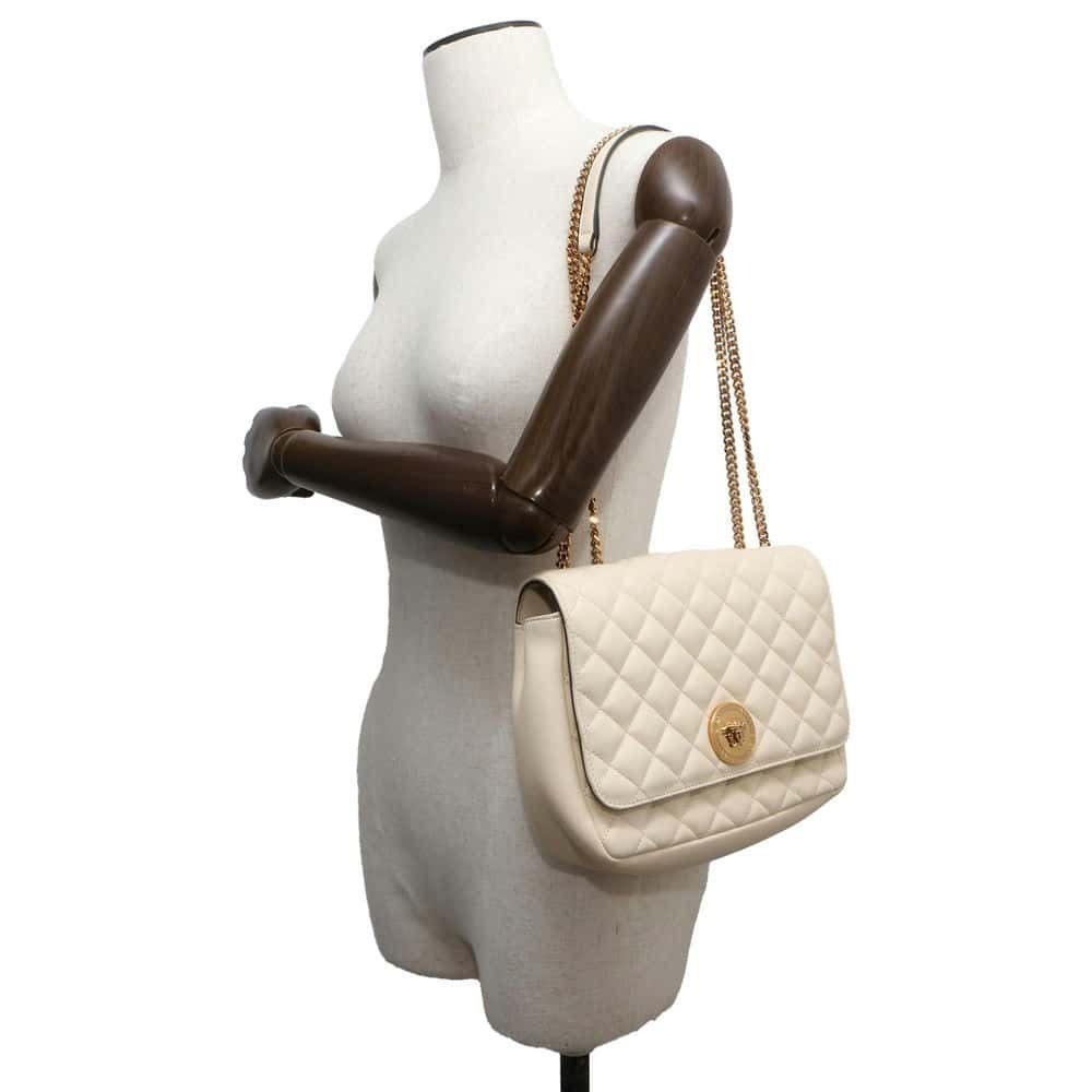 Versace Chain Shoulder Bag Medusa Quilted GIANNI White - Picture 4 of 7